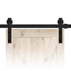 84" Sliding Barn Door Track and Hardware Kit - Black