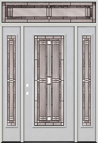 Full Lite Fiberglass Prehung Door Unit with Transom #297