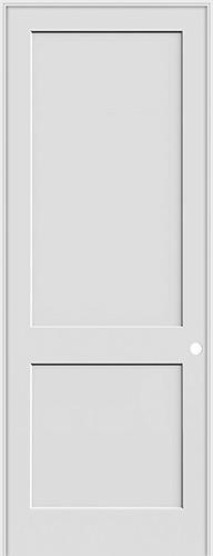 8'0" Tall 2-Panel Shaker Primed Interior Prehung Wood Door Unit