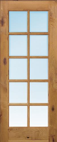 Exterior 6'8" 10-Lite TDL Low-E Knotty Alder Wood Door Slab