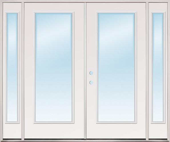 8'0 Wide Full Lite Fiberglass Patio Prehung Double Door Unit with  Sidelites - Door Clearance Center