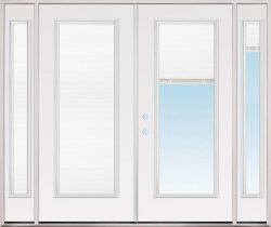 8'0 Wide Full Lite Fiberglass Patio Prehung Double Door Unit with  Sidelites - Door Clearance Center