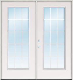 15-Lite GBG Fiberglass Patio Prehung Double Door Unit