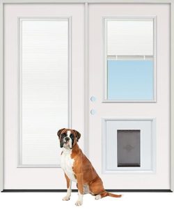 patio door with pet door built in