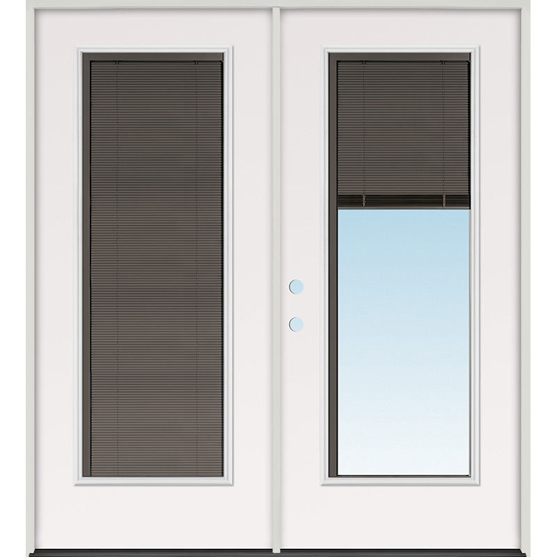 8-Lite Full Lite Fiberglass Prehung Patio Double Door Unit - Door Clearance  Center