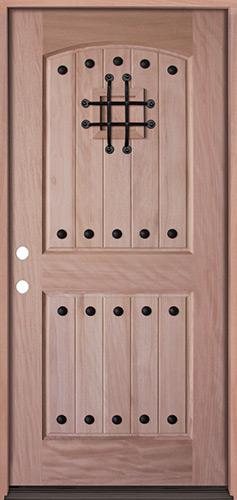 Rustic Mahogany Prehung Wood Door Unit #UM20