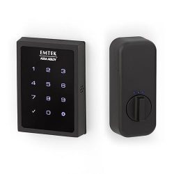 Emtek Square Touch Screen Deadbolt Flat Black