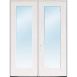 8'0" Tall Full Lite Low-E Fiberglass Patio Door Unit - Prehung Right Hand Inswing, 5'0"