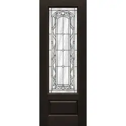 8'0" Tall 3/4 Lite Finished Fiberglass Door Slab #292 - Slab, None