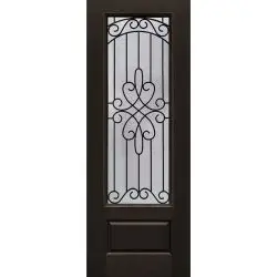 8'0" Tall 3/4 Lite Finished Fiberglass Door Slab #299 - Slab, None