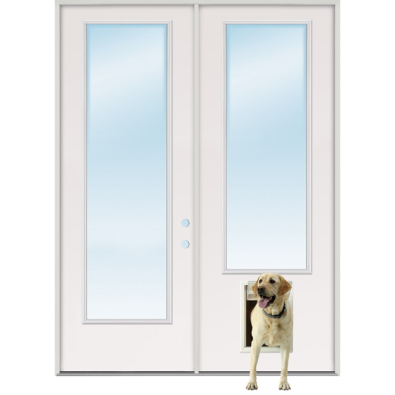 8'0 Wide Full Lite Fiberglass Patio Prehung Double Door Unit with  Sidelites - Door Clearance Center