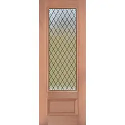 Diamond Granite 8'0" Tall 3/4 Lite Mahogany Wood Door Slab #393