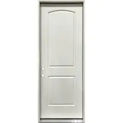 8'0" Tall 2-Panel Arch Top Fiberglass Prehung Door Unit - 32", Prehung Left Hand Inswing