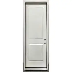 8'0" Tall 2-Panel Square Top Fiberglass Prehung Door Unit - 32", Prehung Left Hand Inswing