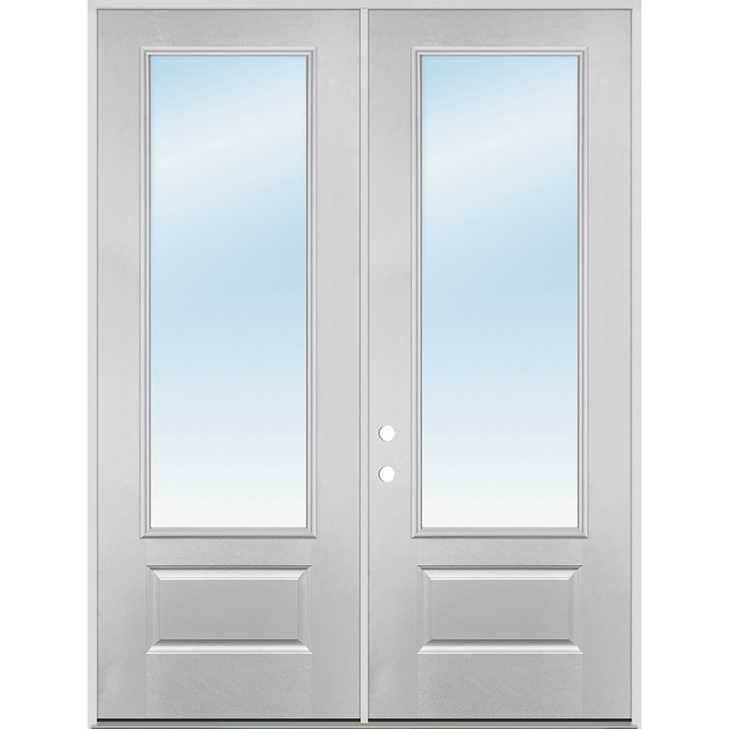 8'0 Tall 3/4 Lite Clear Low-E Fiberglass Prehung Double Door Unit - Door  Clearance Center