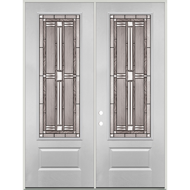 8'0" Tall 3/4 Lite Fiberglass Prehung Double Door Unit #297 - Door