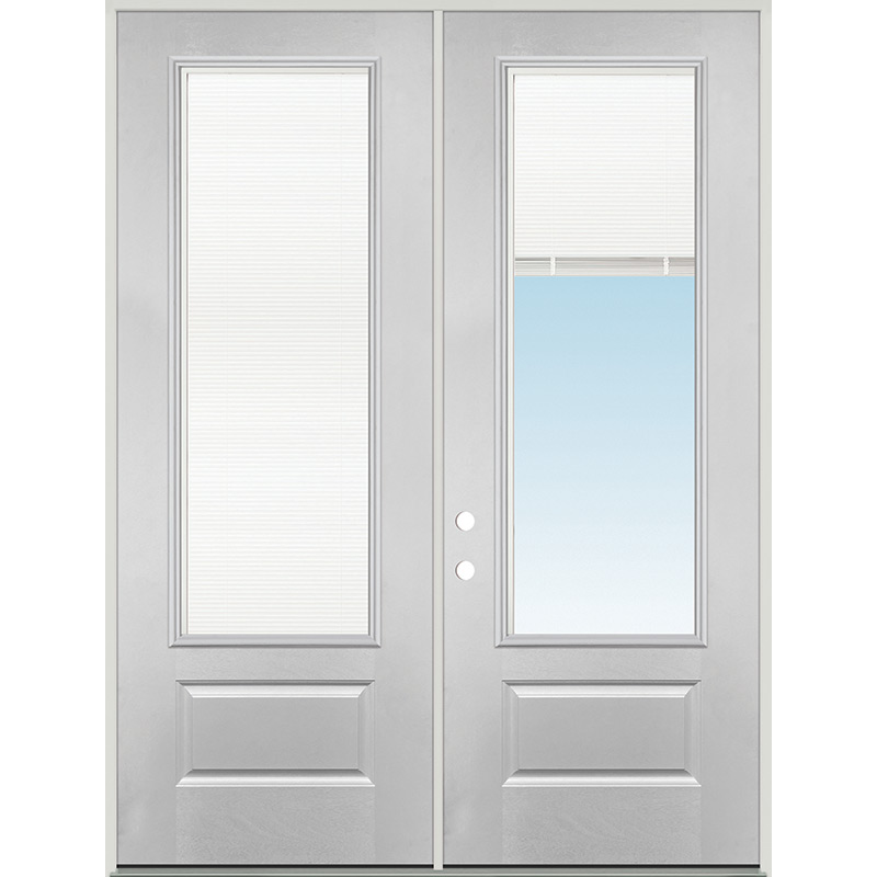 8-Lite Full Lite Fiberglass Prehung Patio Double Door Unit - Door Clearance  Center