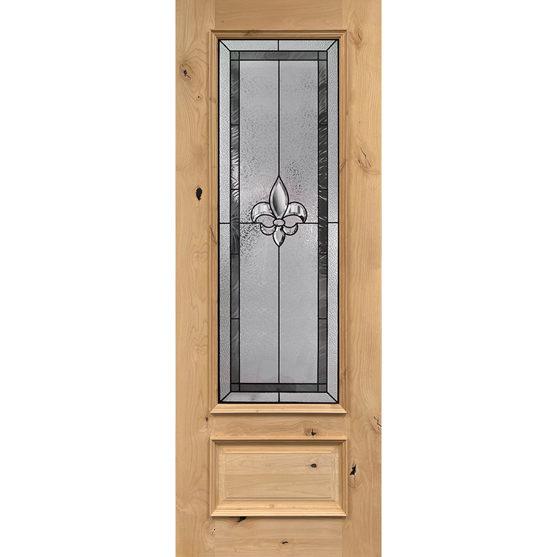 Fleurdelis 8'0" Tall 3/4 Lite Knotty Alder Wood Door Slab 84 Door