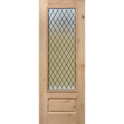 Diamond Granite 8'0" Tall 3/4 Lite Knotty Alder Wood Door Slab #393