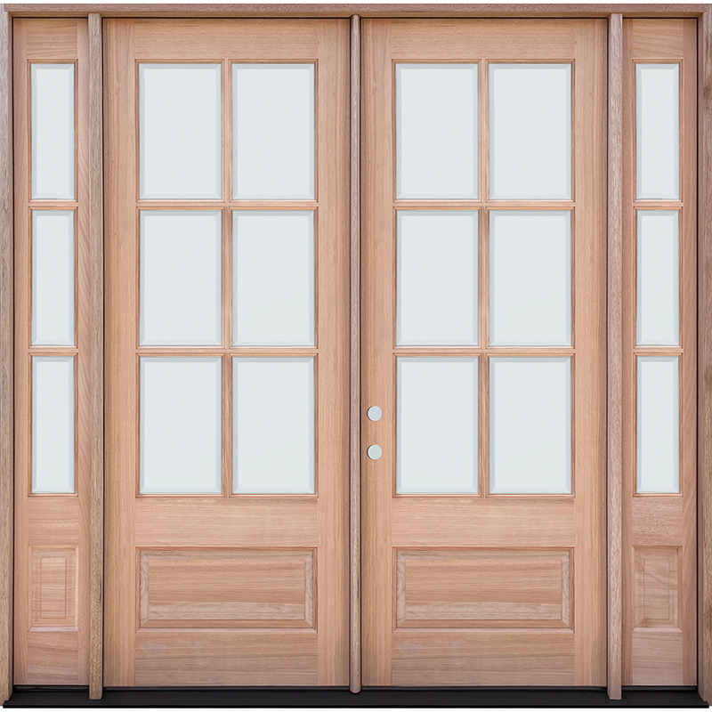 8'0 Wide Full Lite Fiberglass Patio Prehung Double Door Unit with  Sidelites - Door Clearance Center