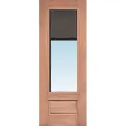 Slate 8'0" Tall 3/4 Mini-blind Mahogany Wood Door Slab