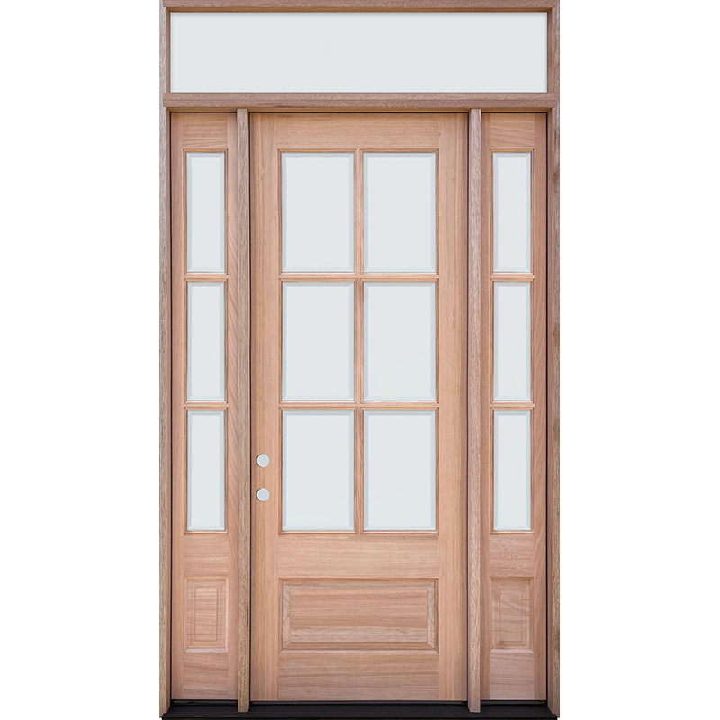 48 x 6'8 Tall Full Lite Pine Interior Prehung Double Wood Door