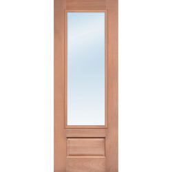 8'0" Tall 3/4 Lite Clear Low-E Mahogany Wood Door Slab
