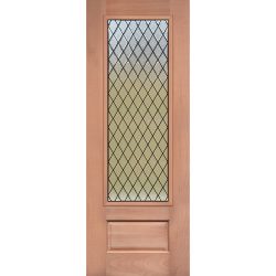 Diamond Granite 8'0" Tall 3/4 Lite Mahogany Wood Door Slab #393