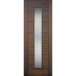 8'0" Tall Modern Vertical 1-Lite Mahogany Wood Door Slab