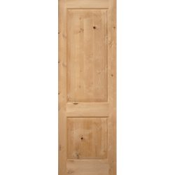 Interior 8'0" x 1-3/4" 2-Panel Square Top Knotty Alder Wood Door
