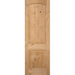 Interior 8'0" x 1-3/4" 2-Panel Arch Top Knotty Alder Wood Door