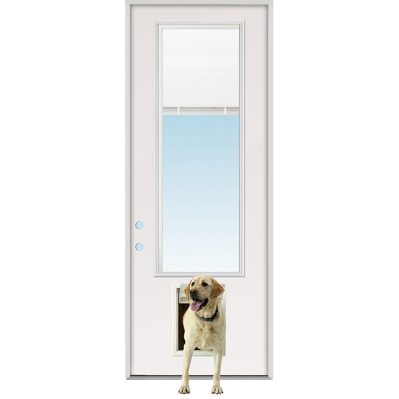 Mini Blind Fiberglass Prehung Door Unit, 8ft Patio Door With Blinds