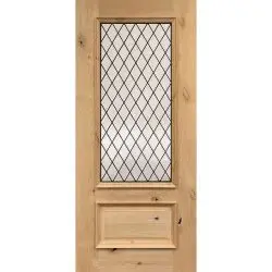 Diamond 3/4 Lite Knotty Alder Wood Door Slab #374 - Slab, None