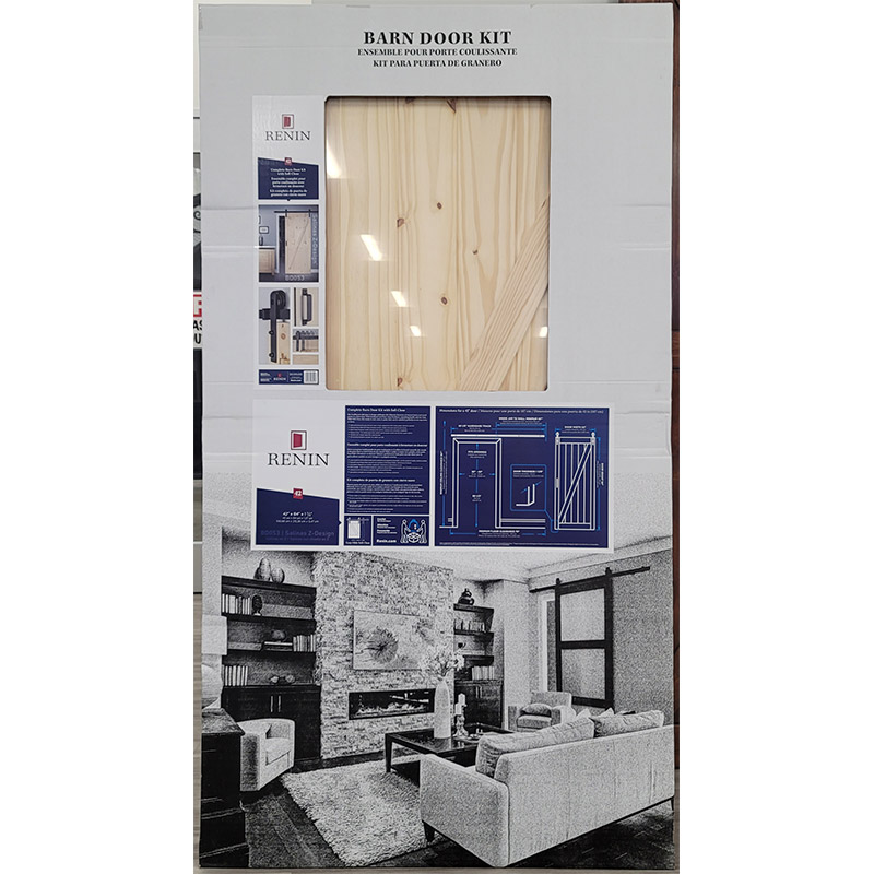 Complete Barn Door Kit with Soft Close and 42" Pine ZBar Door Door