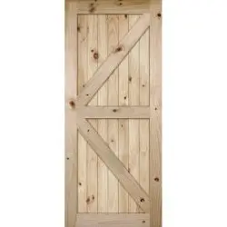 100" Tall K-Bar V-Grooved Knotty Pine Barn Door Slab - 36"