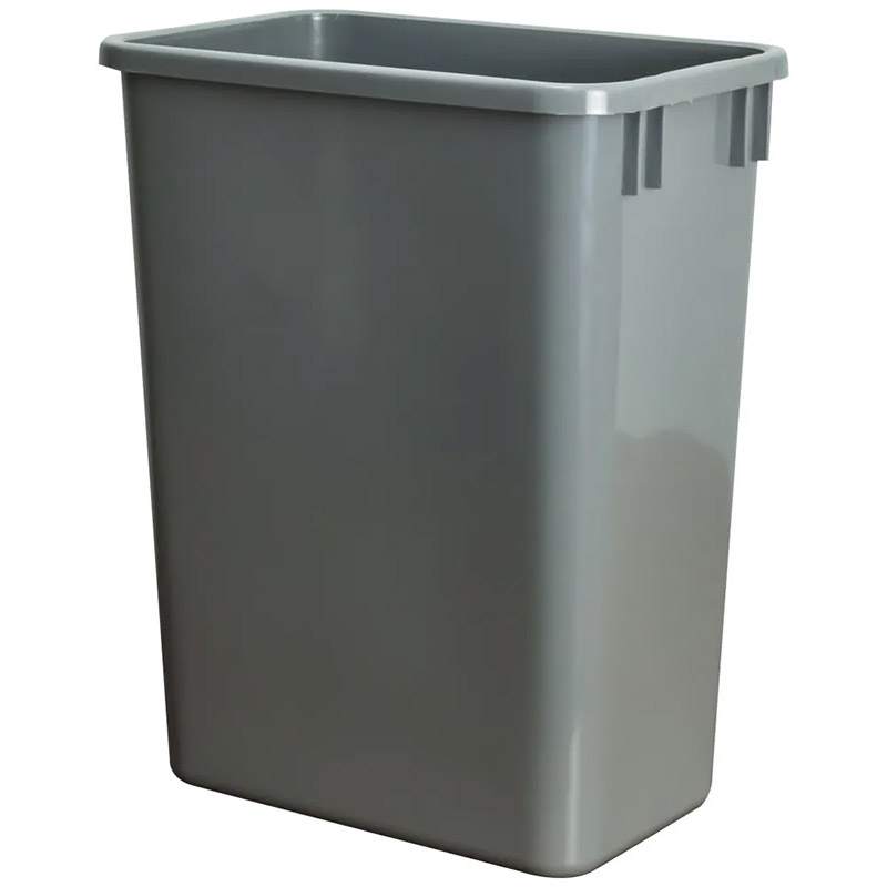 Grey 35 Quart Plastic Trash Can - Door Clearance Center