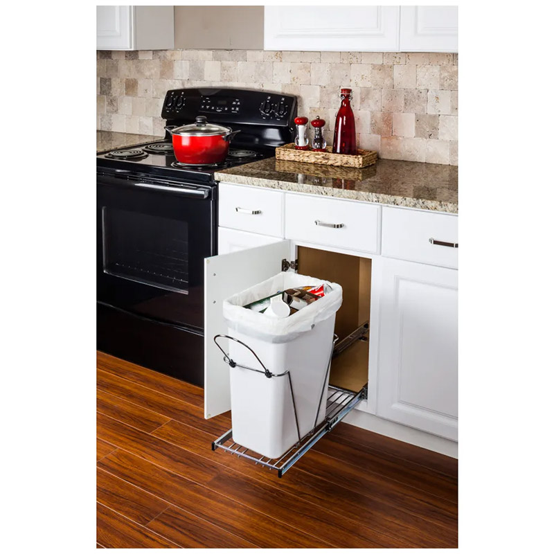 Single Pullout Trash Can System Door