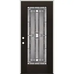 Full Lite Finished Fiberglass Prehung Door Unit #297 - Prehung Left Hand Inswing