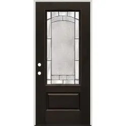 3/4 Lite Finished Fiberglass Prehung Door Unit #67 - 36", Prehung Left Hand Inswing