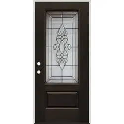 3/4 Lite Finished Fiberglass Prehung Door Unit #73 - 36", Prehung Right Hand Inswing