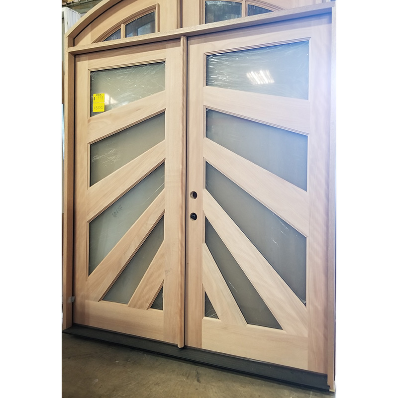 6/0 Starburst Unfinished Mahogany Double Door with Matching Jambs Copy