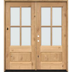 8'0 Wide 15-Lite Fiberglass Patio Prehung Double Door Unit with Sidelites  - Door Clearance Center