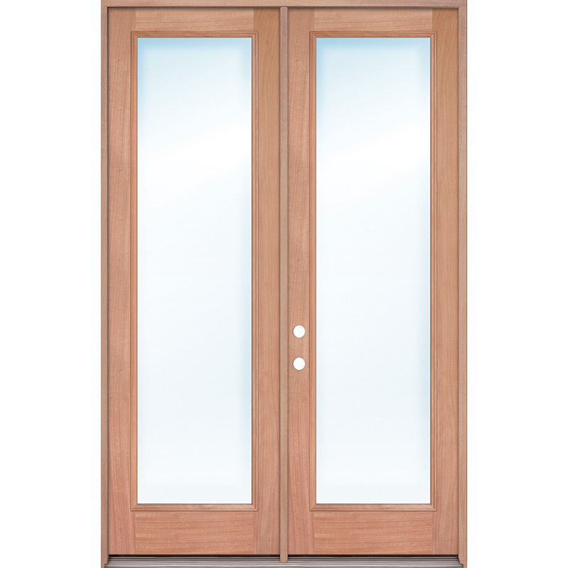 8-Lite Full Lite Fiberglass Prehung Patio Double Door Unit - Door Clearance  Center