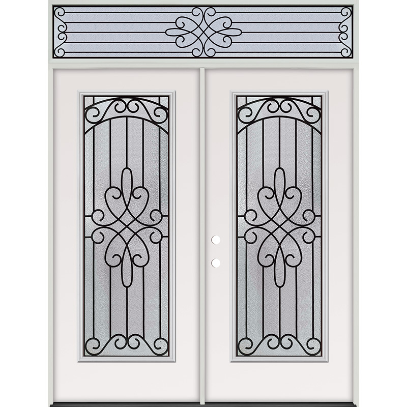Full Lite Steel Prehung Double Door Unit With Transom 299 Door Clearance Center