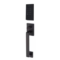 Emtek Baden Lockset with EMPowered 2 Touch Fingerprint Entry Flat Black