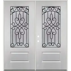 3/4 Lite Fiberglass Prehung Double Door Unit #279 - 5'4", Prehung Right Hand Inswing