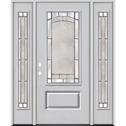 3/4 Lite Fiberglass Prehung Door Unit with Sidelites #67 - 12", Prehung Left Hand Inswing