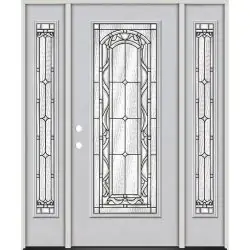 Full Lite Fiberglass Prehung Door Unit with Sidelites #292