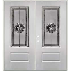 6-Lite 3/4 Lite Fiberglass Prehung Patio Double Door Unit - Door Clearance  Center