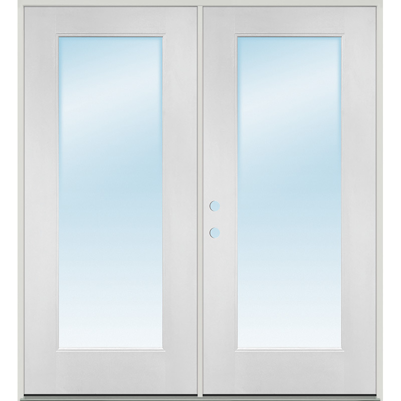 Standard Size Full Lite Fiberglass Patio Prehung Double Door Unit